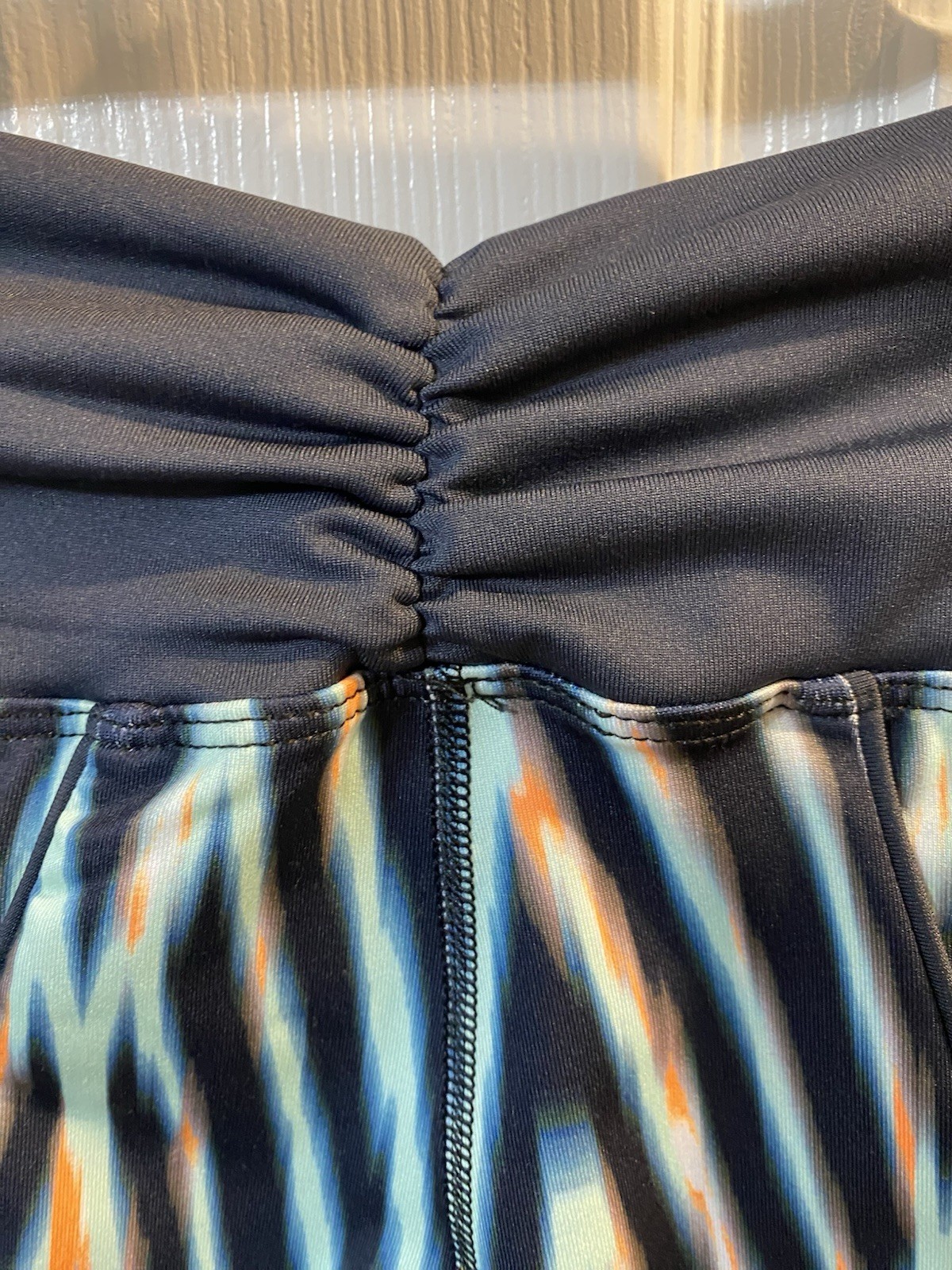 ALTRA Leggings donna XL rosa loto con cintura arricciata blu navy a righe