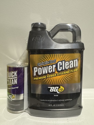 #ad BG Power Clean Power Steering Fluid 64oz And Quick Clean For Power Steering 11oz $38.00