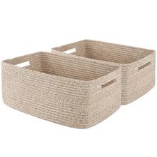 Storage Basket for Shelves, Closet Cube Storage Bins Baskets for Clothes Blan...