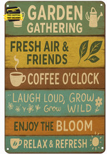 GARDEN GATHERING - Funny Garden Signs Vintage Metal Tin Signs for outside Garden