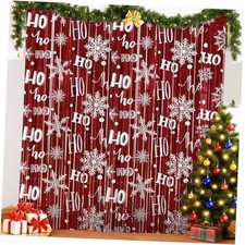 4 Pack Christmas Foil Fringe Curtains 3.3 X 6.6 ft Winterflake Foil Red Snow