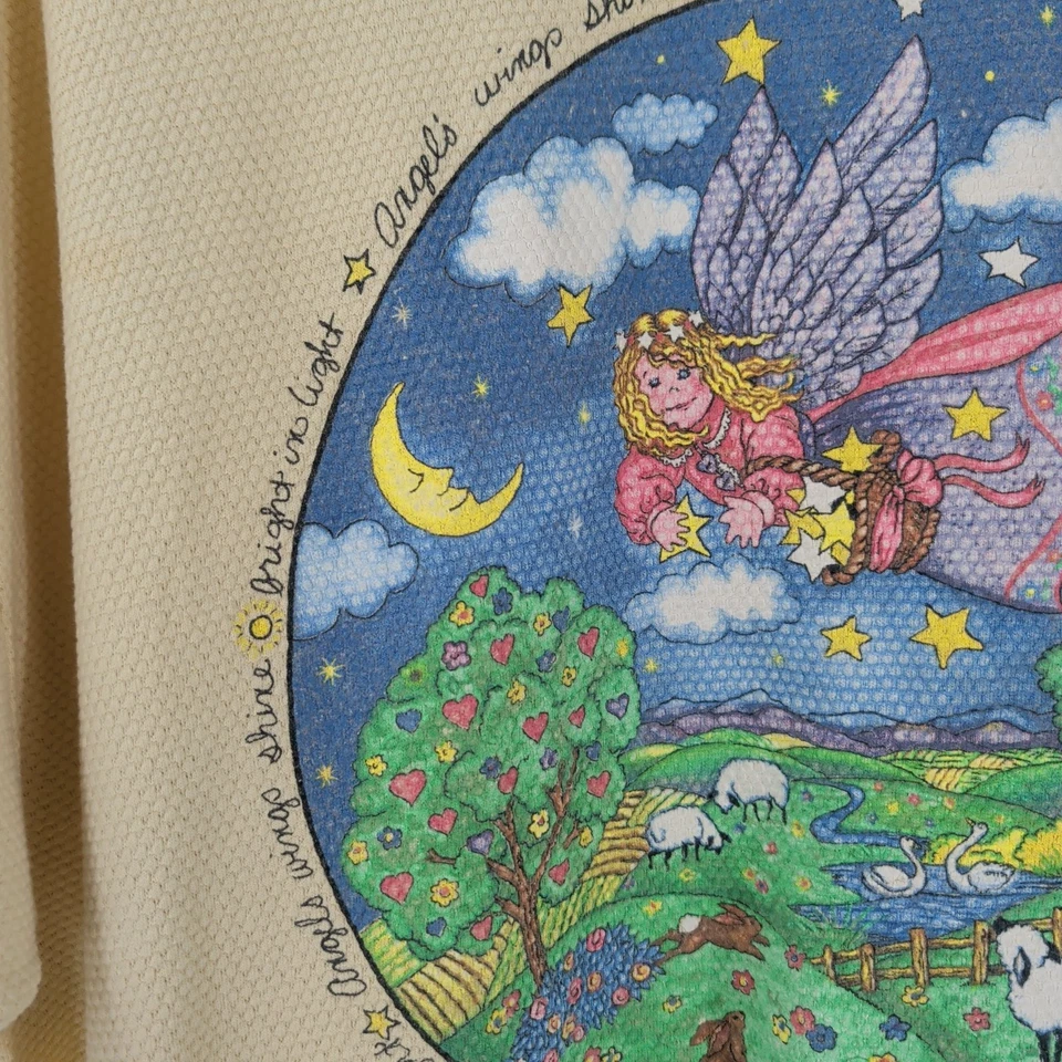 Vintage Bobbie Brooks Cotton Angels Wings Shine Graphic T-Shirt Beige - Image 4 of 4