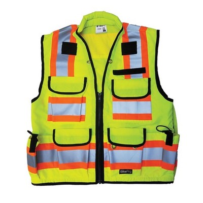 SitePro Fluorescent Lime Premium Class 2 Surveyors Vest (Small) | 23-750-FL-S