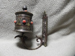 Tibetan Buddhist Spinning Prayer Wheel (Paper Scroll Inside) Wall Hanging E