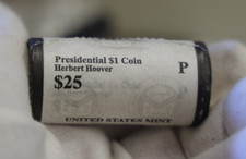 2014 P Herbert Hoover Unopened 25 Coin Mint Roll Presidential Gold Dollar