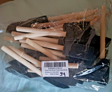 34 Pack - 1" Foam Sponge Paint Brush Set Wood Handle Craft Touch Up Stain NEW
