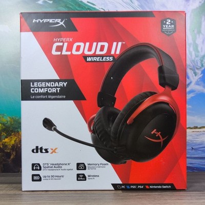 HyperX Cloud II Wireless Gaming Headset Schwarz Rot 2.4 GHz DTS PC PS5 PS4 OVP