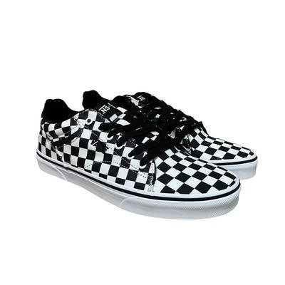 New Vans Men's Checkerboard Black White Canvas Skate Shoes Seldan Size NIB 10.5