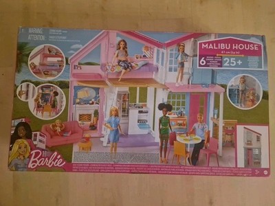 Barbie Villa Malibu Haus House Playset 6 Zimmer  25+ Zubehörteile Mattell Neu 