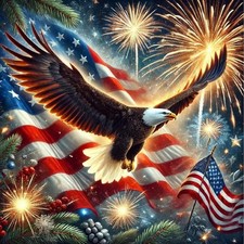 Fourth of July Diamond Paintings Kits for Beginners, 5D Independence Day Eagle F