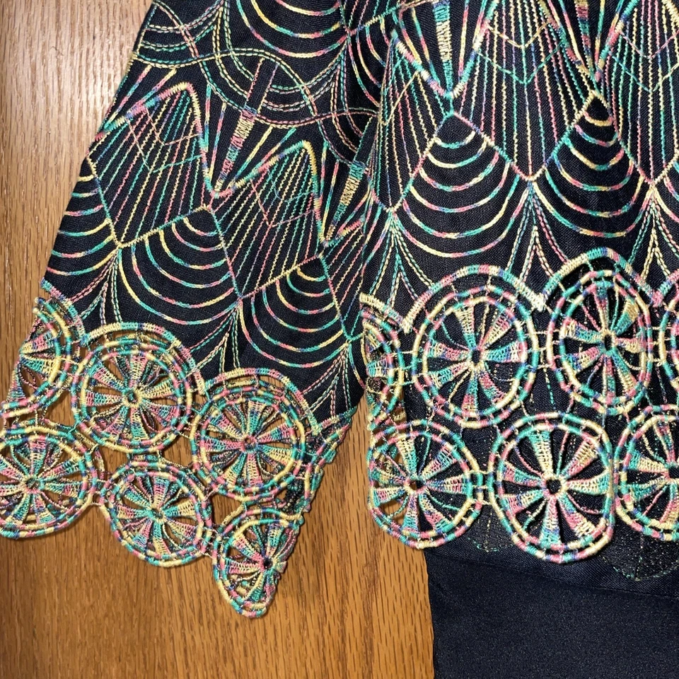 Blusa Top Mayle Mujer Manga 3/4 Negra Multicolor Talla 4 Foto 4 de 4