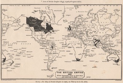 BRITISH EMPIRE. The British Empire in 1837. Sketch map