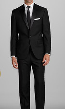 2025 JOS A BANK Black Tuxedo Tux Full Suit 44L Wool Notch