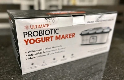 Ultimate Probiotic Yogurt Maker w/8 Jars. Adjustable Temperature & Time Control