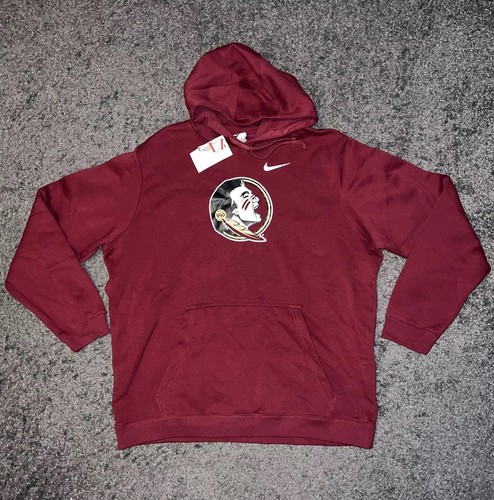 Nike Florida State Seminoles FSU Garnet Fleece Club Pullover Hoodie Men’s Sz XXL - Picture 1 of 12