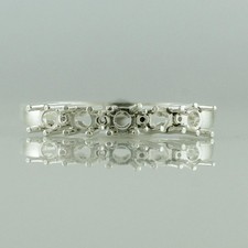 925 Sterling Silver 3mm Round Semi Mount Eternity Ring For Wedding Ring