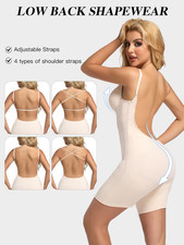 Control Bodysuit Backless Strapless Push Up Size M Womens Low Back Shapewear