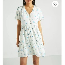 NWT Madewell x Reistor Tencel Short Tiered V-neck Day Dress with Pockets XL