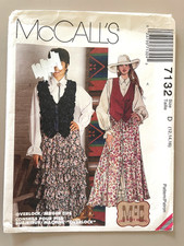 1990's McCall's MCC Misses' Vest,Top,Skirt Pattern 7132 Size 12-16 UNCUT