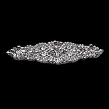 Sew / Iron On Silver Bling Beaded for Rhinestone Trim Applique Bridal Dress Moti