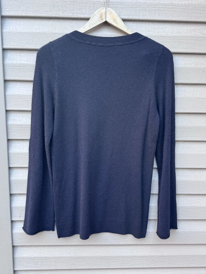 Autumn Cashmere Women's Long Sleeves Round Neck Cashmere Sweater Black Small - Image 4 of 4