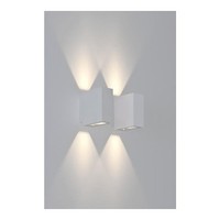 Outdoor LED Wandleuchte, IP54, Up/Down, 230V, 2X5W 3000K 650Lm 60°, Strukturweiß