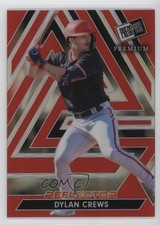 2024 Leaf Press Pass Premium Red Prismatic Reflector 5/15 Dylan Crews #19 s5q
