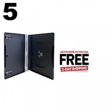 5 PREMIUM STANDARD Black Single DVD Cases 14MM 100 New Material  1-3 DAYS