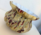 VTG Hand Blown Murano Italian Art Glass Gold Leaf Aventurine Ribbed Vase Bowl — photo 8