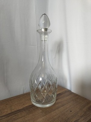 Vintage Geometrisches Muster Glas Karaffe mit Stopfen Kristall Stil Karaffe