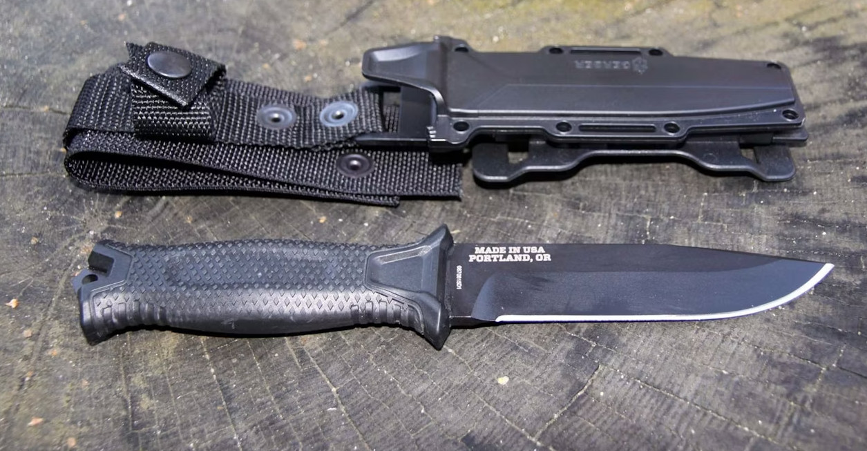 Gerber Gear StrongArm - Fixed Blade, Full Tang Knife - Black&Brown, Fast Ship US