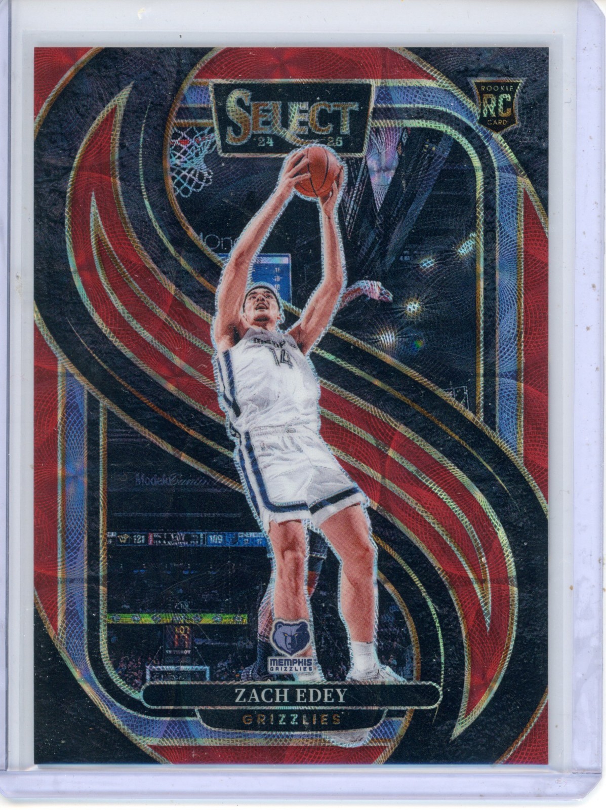 2024-25 Panini Select Zach Edey 192 Red Scope Prizm Rookie /249 Grizzlies RC