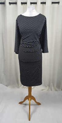 EVANS Grace Kleid schwarz gepunktet Größe UK 22 UVP 69£ NH9 NN 06