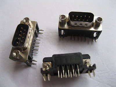 50 Pcs D-Sub 9 pin Male PCB Connector Right Angle New