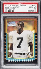 2000 BOWMAN CHROME REFRACTOR #207 MARCUS KNIGHT PSA 10