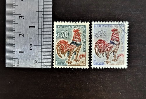 Postage Stamps 1960s France Set 2 pcs Rooster MH/Used - Picture 3 of 6