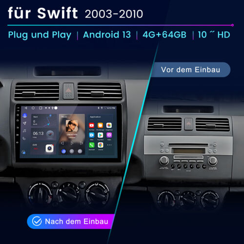 Radio de coche 4+64G Android 13 para SUZUKI SWIFT III 2005-2010 Carplay GPS SWC 4G LTE - Imagen 2 de 19