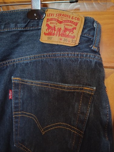 Mens Levis 550 Jeans 35 waist 31 inseam IRL photos w/ Selvedge Dk Wash from 2017 - Picture 21 of 22