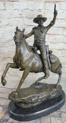 Carl Kauba Bronze, BRONCO Buster Hot Guss Von Lost Wachs Methode Marmor Figur