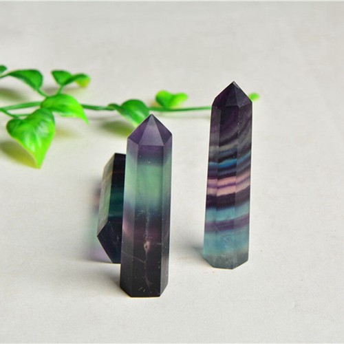 Natural Rainbow Fluorite Quartz Crystal Point Wand Healing Stone Obelisk Tower - Picture 32 of 45