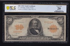 US 1913 $50 Gold Certificate Tehee/Burke FR 1199 PCGS 20 VF (634)