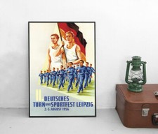 DDR Deutsches Turn- und Sportfest Leipzig 1956 Propaganda Plakat