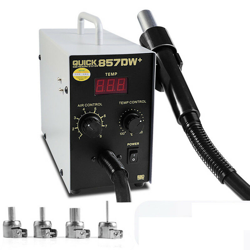 QUICK 857DW Adjustable Digital Display Hot Air Heat Gun Soldering Rework Station