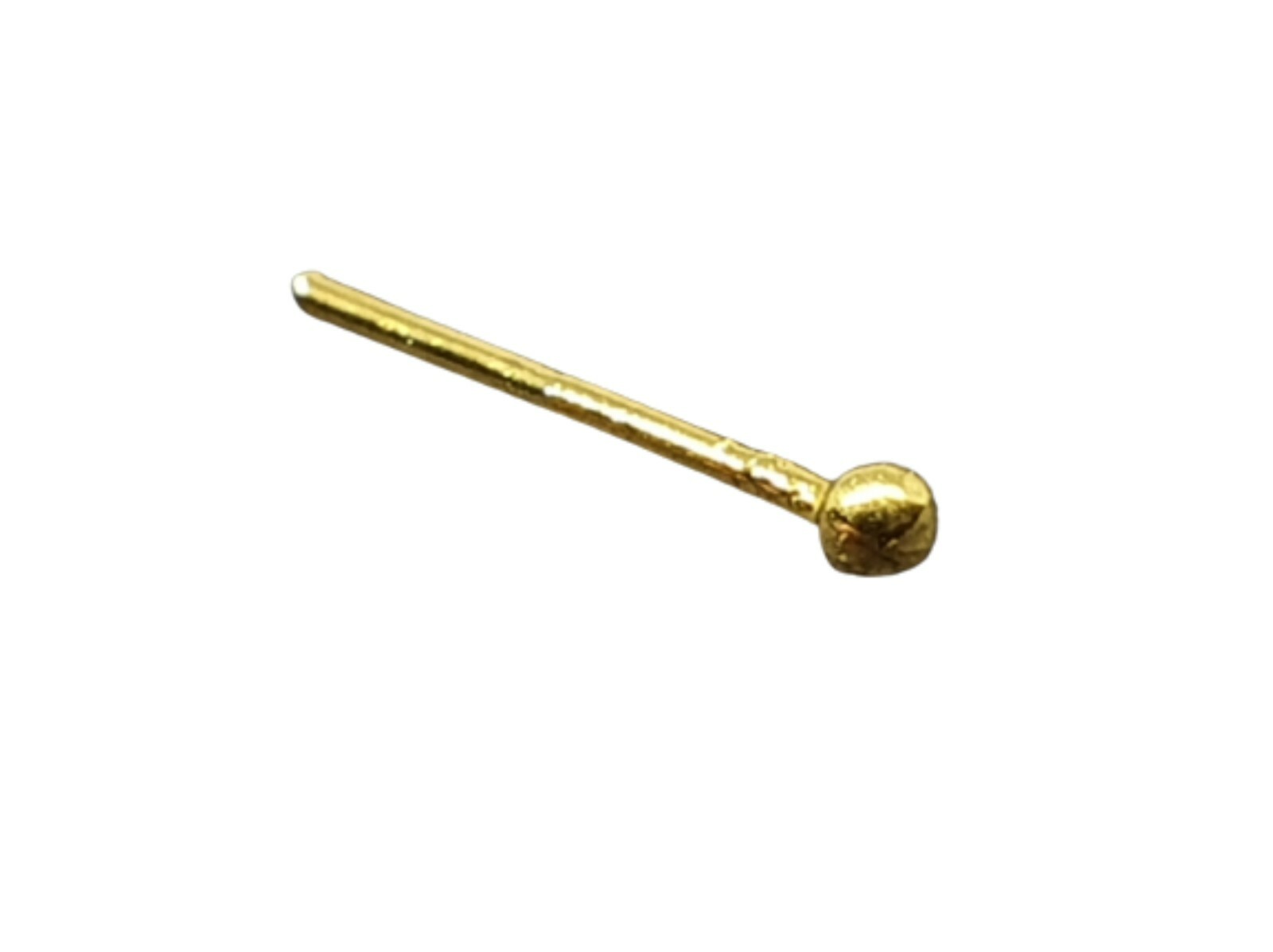 Gold Nose Stud 14k Gold Plated 2mm Ball.20g (0.8mm) 10mm L Bendable Gold Stud