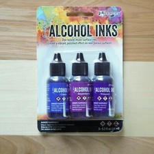 Ranger Tim Holtz  Alcohol Inks  Blue  Purples 3 Pc TAK69775