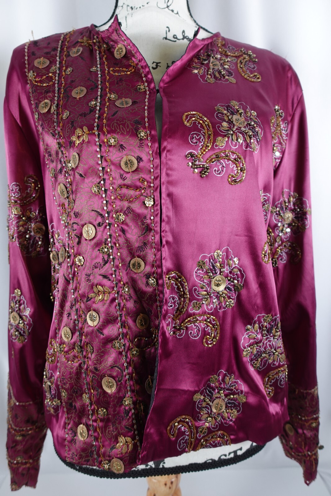 Chicos Women's Hook Loop Jacket Size 2 Jeweled Gy… - image 6