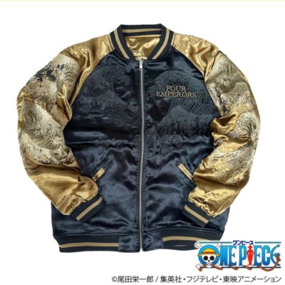 ONE PIECE Four Emperors Reversible Sukajan Embroidery Jacket Men ONE PIECE Four Emperors Reversible Sukajan Embroidery Jacket Men