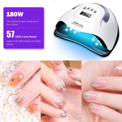 Professional LED UV Nail Dryer Gel Polish Lamp Salon Manicure MAX 180W SUN X7