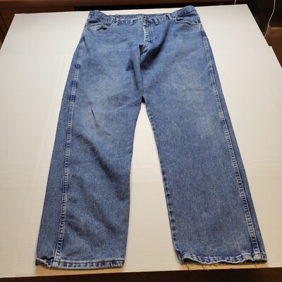 Wrangler Rugged Wear Jeans Mens 44x34 Blue Denim Work 🐱54