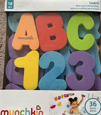 Munchkin Kinderbadespielzeug 36 Schaumstoffbad Buchstaben und Zahlen